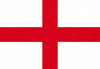 英格兰国旗 - 白色背景，红色圣乔治十字